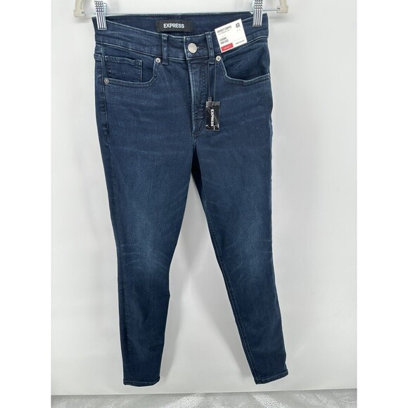 Express Perfect Curves Legging jeans High-rise Size 4R Blue Stretch - Picture 1 of 3